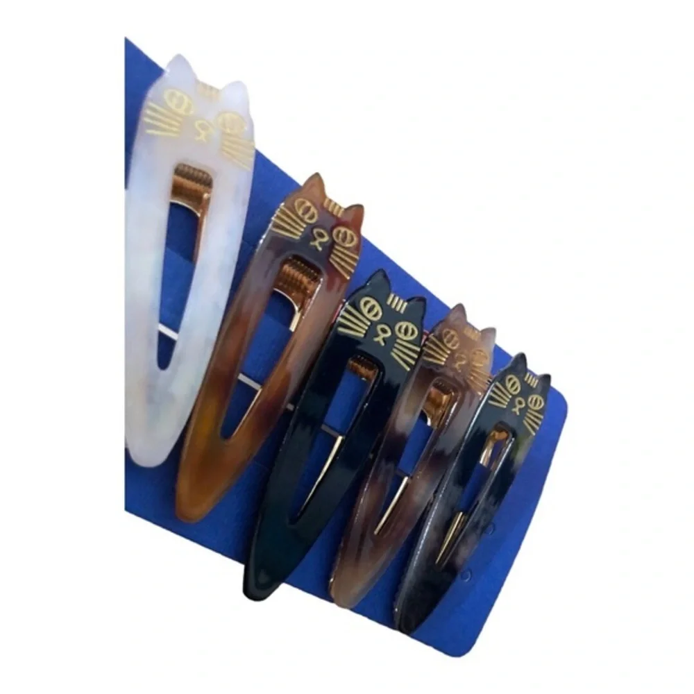 10piece cat themed‎ “you had me at meow” assorted hair clips new